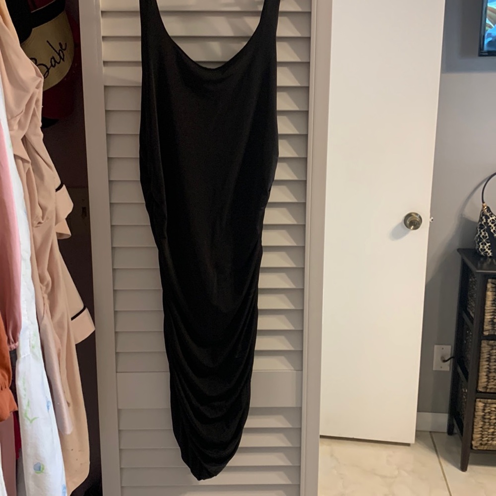 Fashion Nova black ruched dress